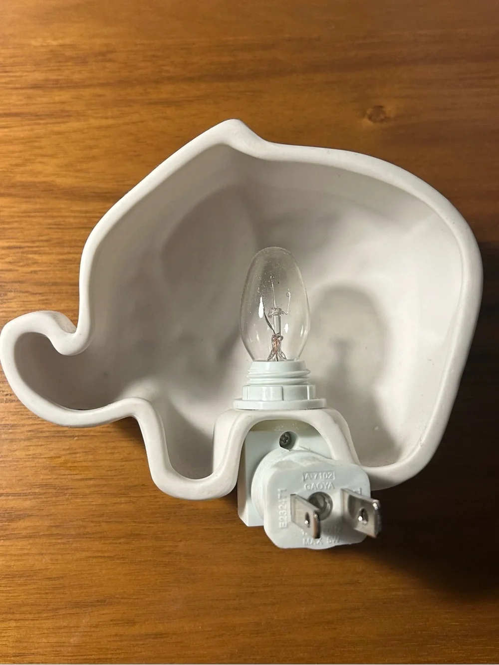Pottery Barn Kids White Elephant Ceramic Night Light